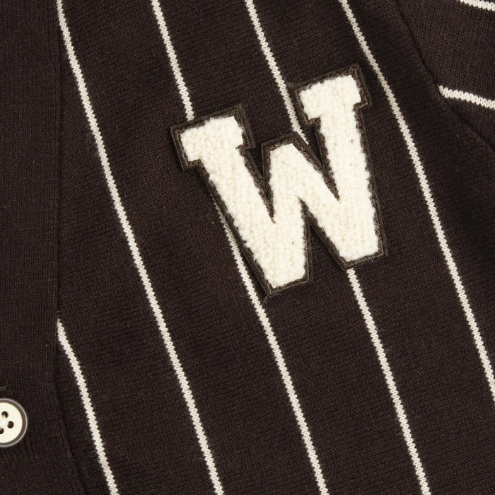 Boys Dark Brown Striped Cardigan