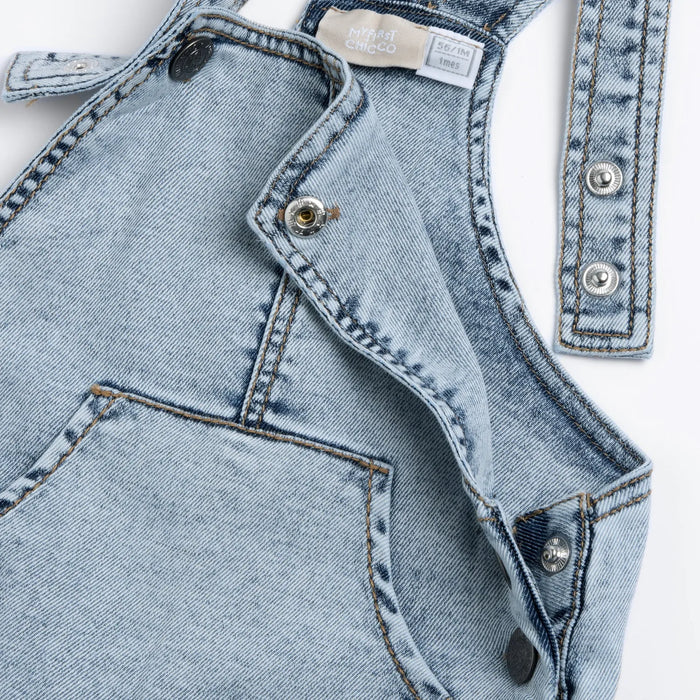 Boys Light Blue Solid Long Dungaree