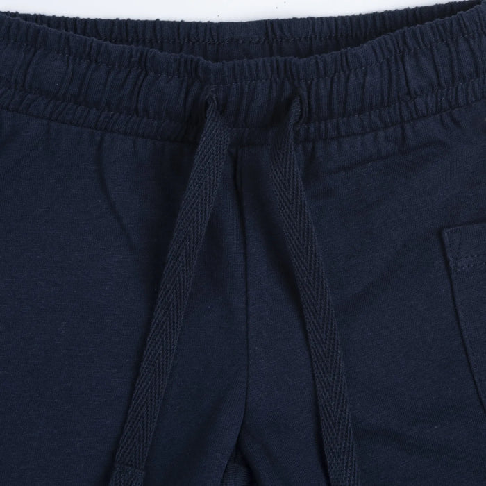Boys Navy Blue Solid Elasticated Shorts