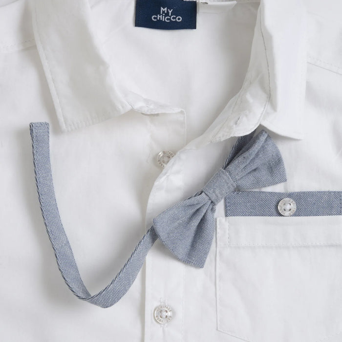 Boys White Embellished Shirt