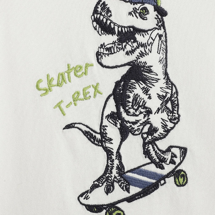 Boys White Graphic Printed T-shirt