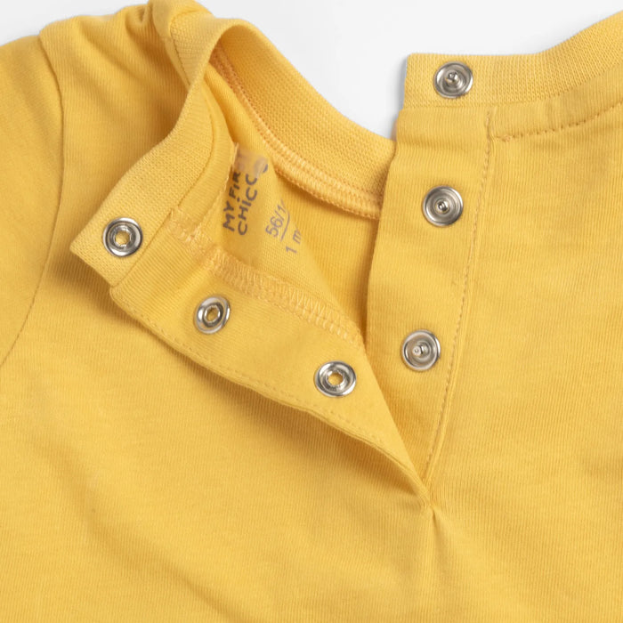 Boys Yellow and White Printed T-Shirt with Shorts