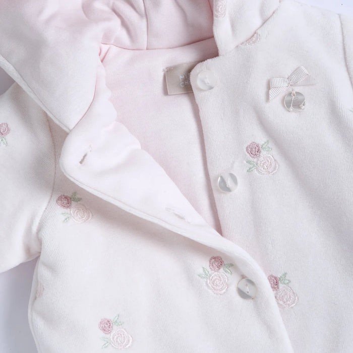 Girls Light Pink Embroidered Sweatshirt