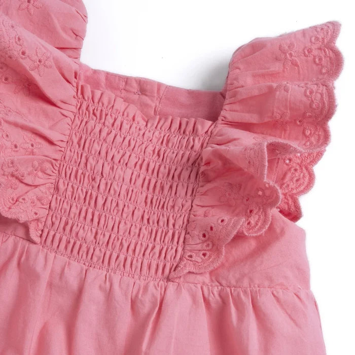 Girls Medium Pink Self Design Dress