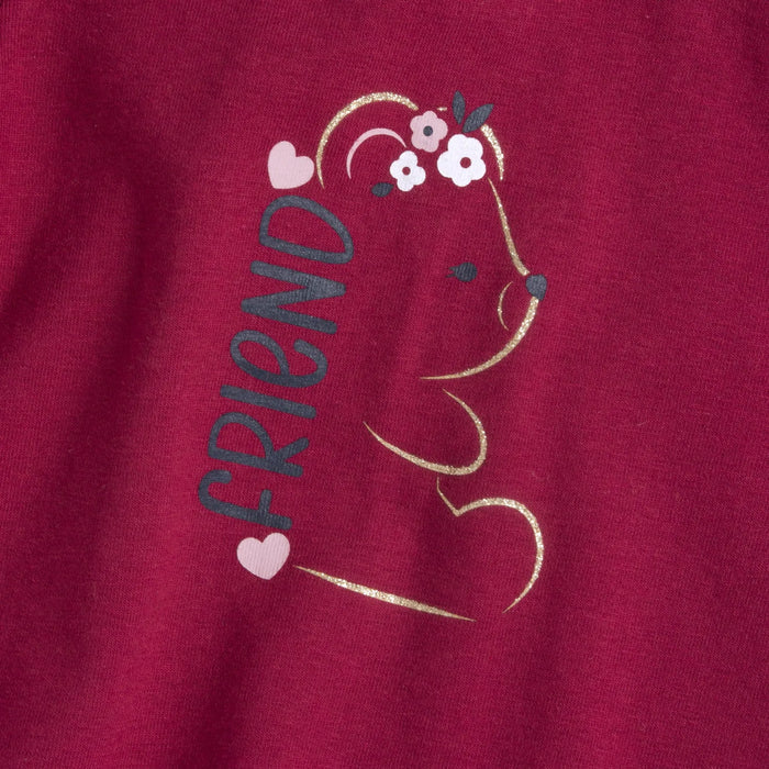 Girls Printed Long Sleeve Knitted T-shirt