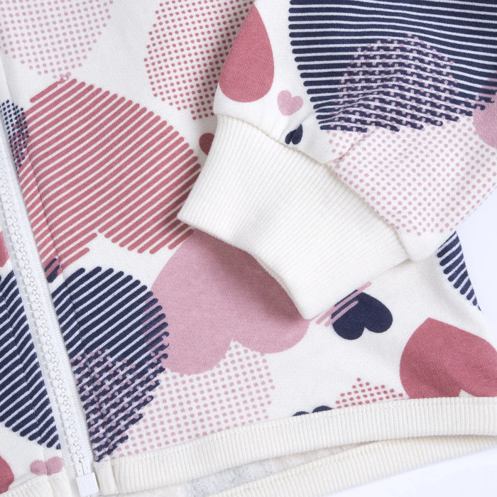Girls White & Pink Printed Sweatshirt