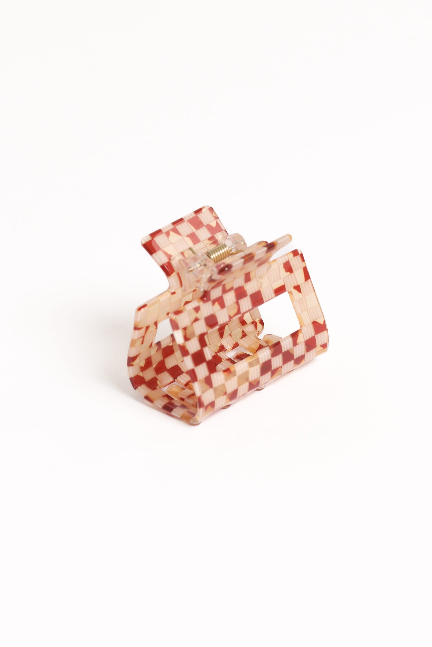 Capri Hair Clip - Tan Check