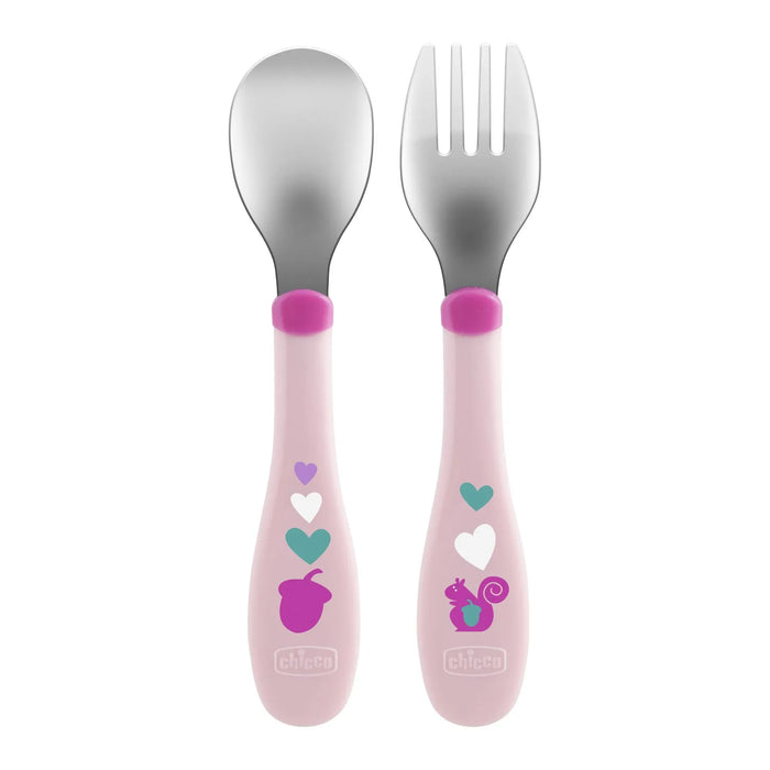 Sport Cup 14M+ and Metal Cutlery 18M+ (Pink)