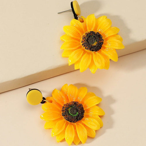 1 Pair Women Ear Stud Flower Pendant Exaggerated Dangle Drop Earrings 🇬🇧