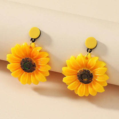 1 Pair Women Ear Stud Flower Pendant Exaggerated Dangle Drop Earrings 🇬🇧