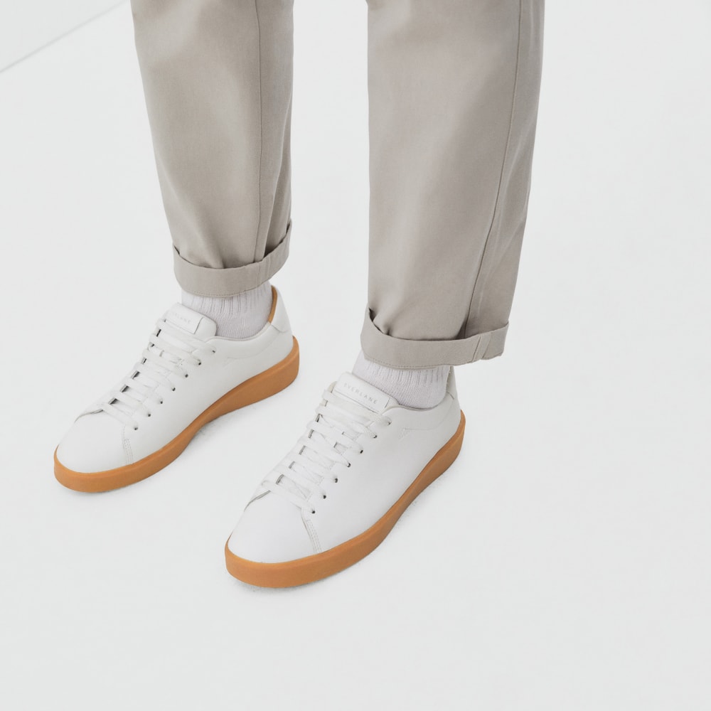 The ReLeather® Tennis Shoe  | White / Gum Sole