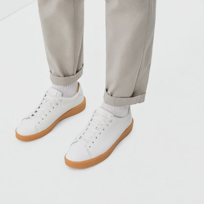 The ReLeather® Tennis Shoe  | White / Gum Sole