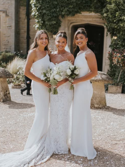Amelia Crepe Maxi Bridesmaid Dress - Ivory