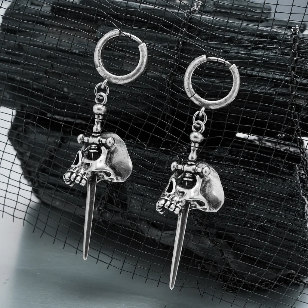 SKULL DAGGER EARRINGS