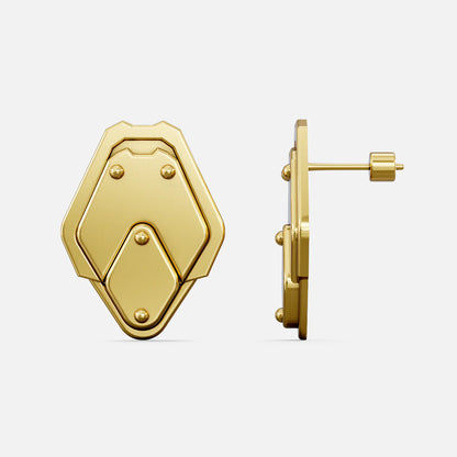 SHIELD PLATE STUD EARRINGS