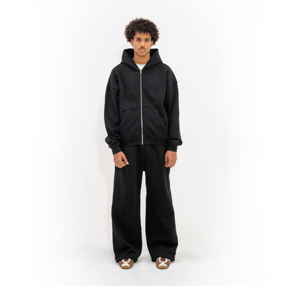 350 GSM 'Black' Zip-Up Hoodie