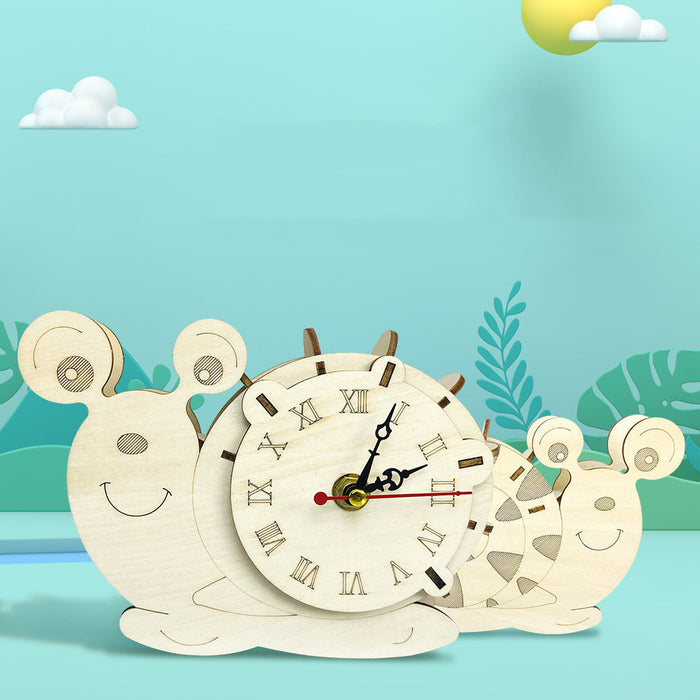 3D Jigsaw Toy Wooden Snail Clock 🇨🇳