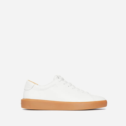 The ReLeather® Tennis Shoe  | White / Gum Sole