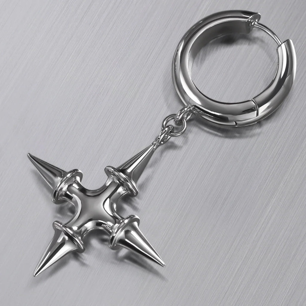 SPIKE CROSS EARRINGS