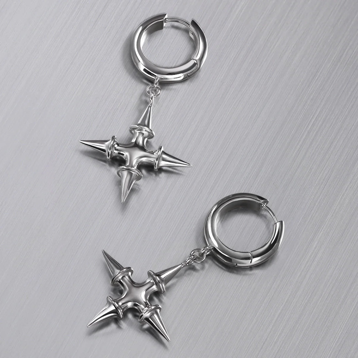 SPIKE CROSS EARRINGS