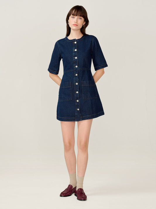 Adia Dress in Indigo