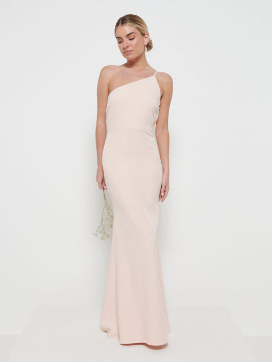 Amelia Crepe Bridesmaid Maxi Dress - Blush