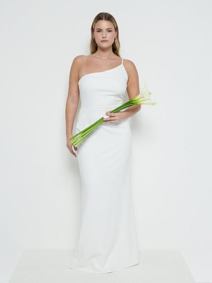 Amelia Crepe Maxi Bridesmaid Dress - Ivory
