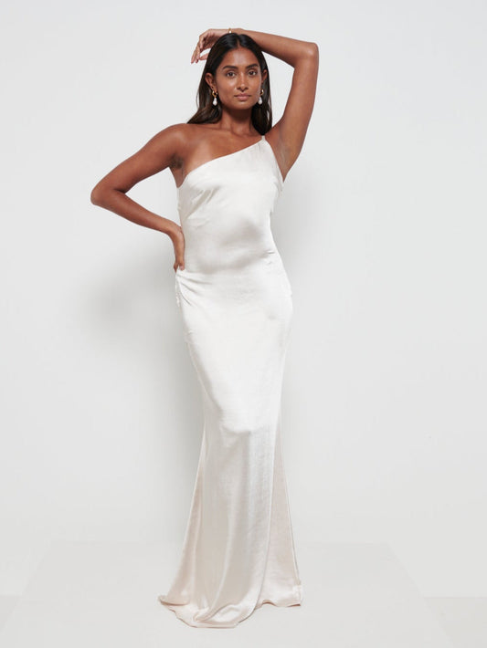 Amelia Maxi Bridesmaid Dress - Matte Champagne