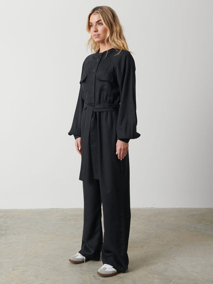 Brooke Belted Jumpsuit - Black