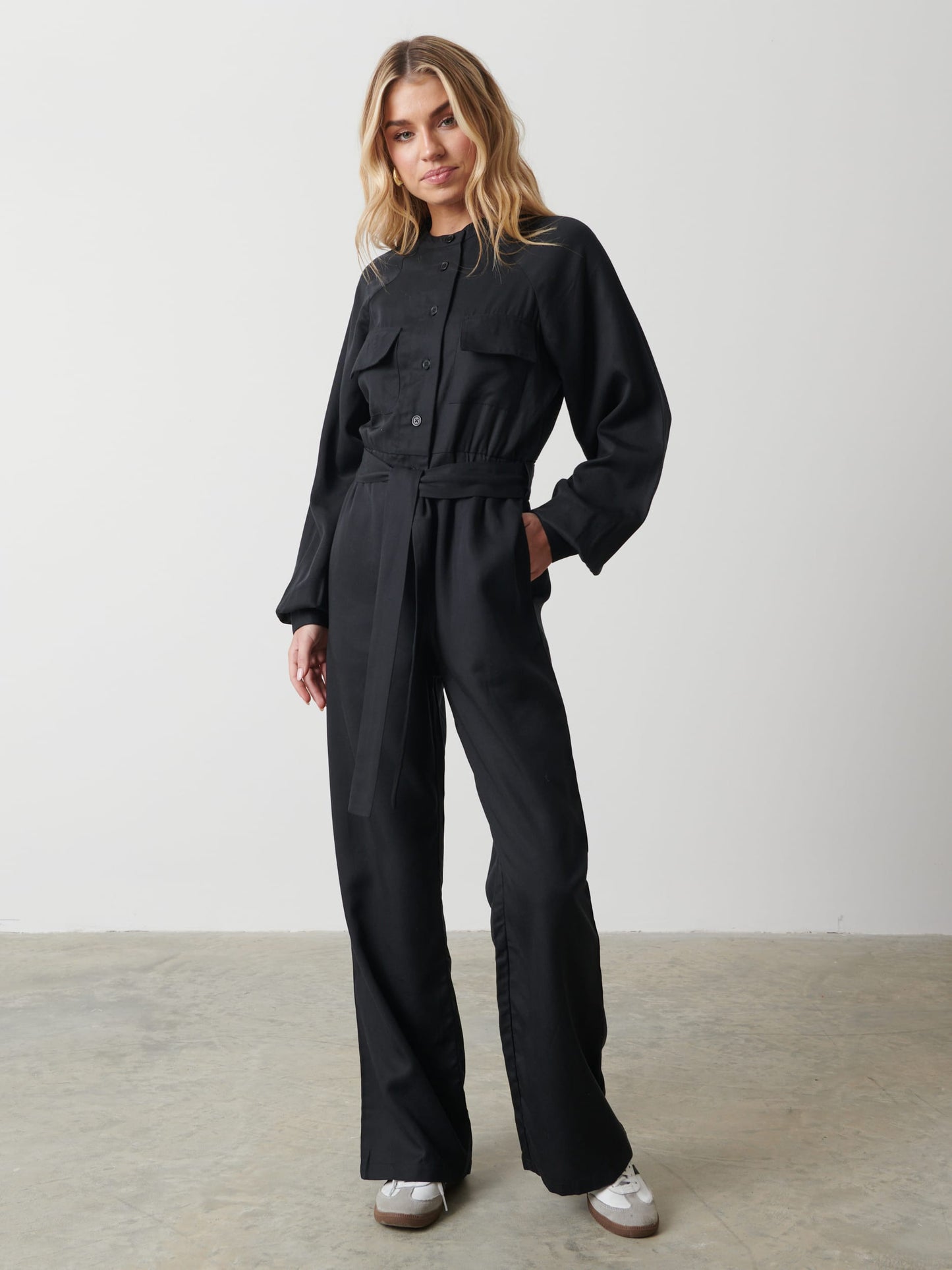 Brooke Belted Jumpsuit - Black