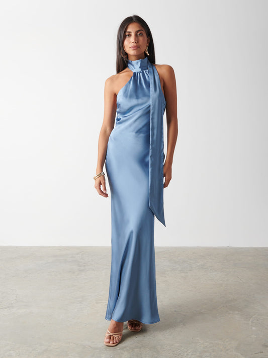 Chloé Scarf Maxi Dress - Powder Blue
