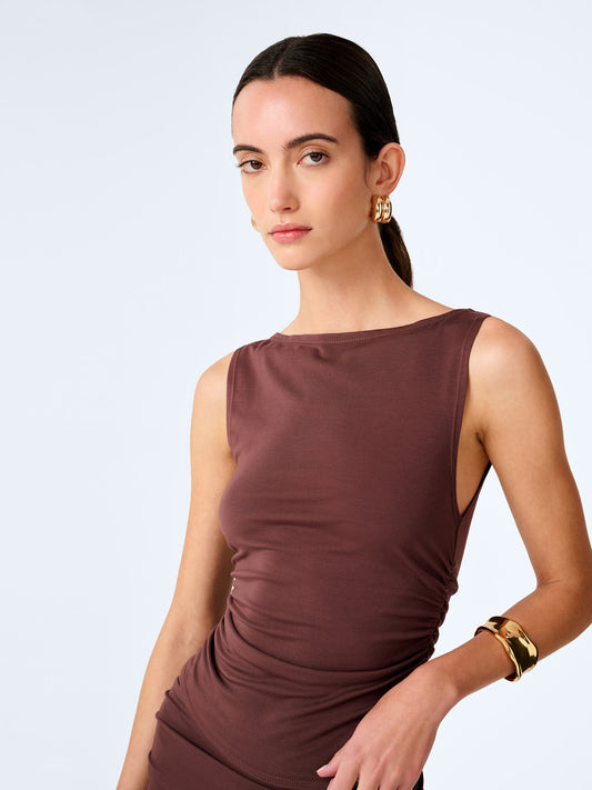 Delia Top in Brown