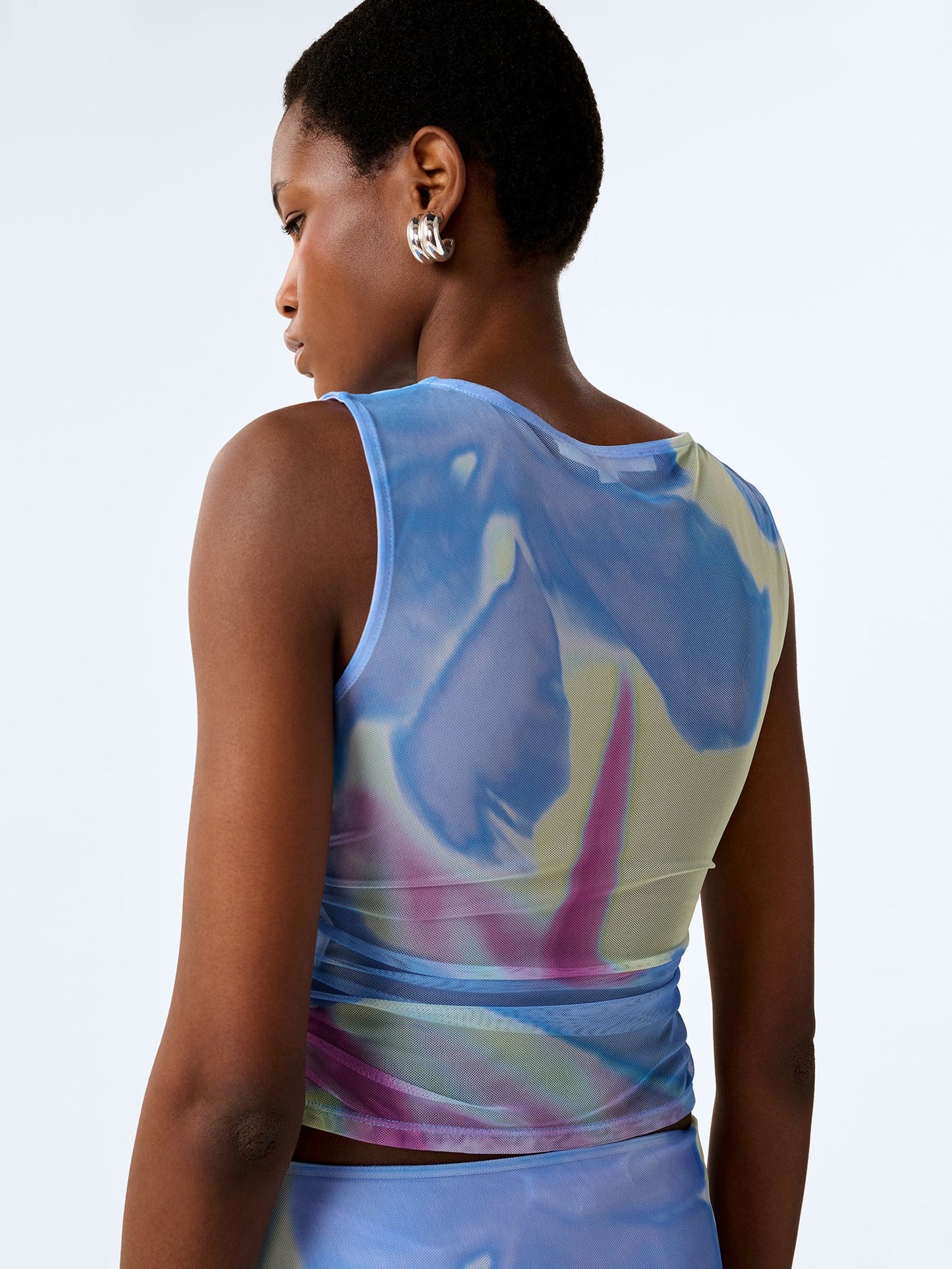Delia Top in Mint Glitched Floral
