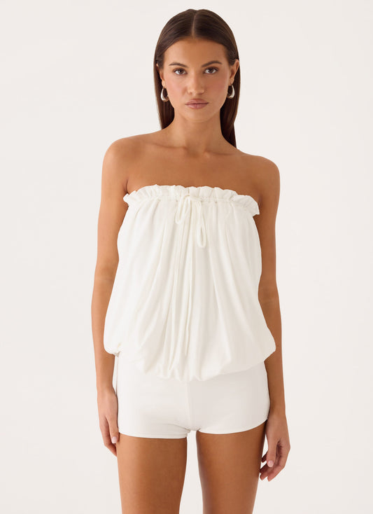 Down For You Playsuit - White