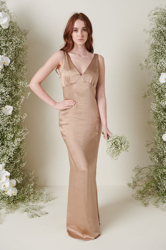 Esmee Maxi Bridesmaid Dress - Matte Mocha
