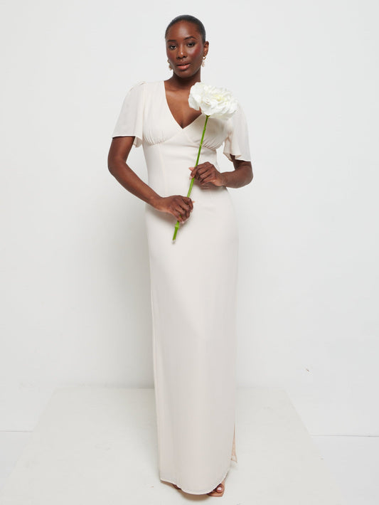 Edie Chiffon Maxi Bridesmaids Dress - Champagne
