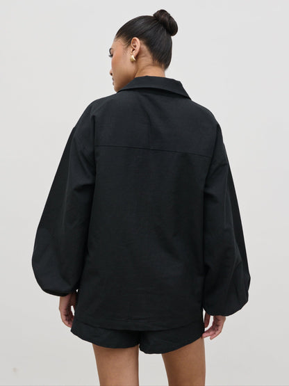 Emerson Balloon Sleeve Shirt - Black