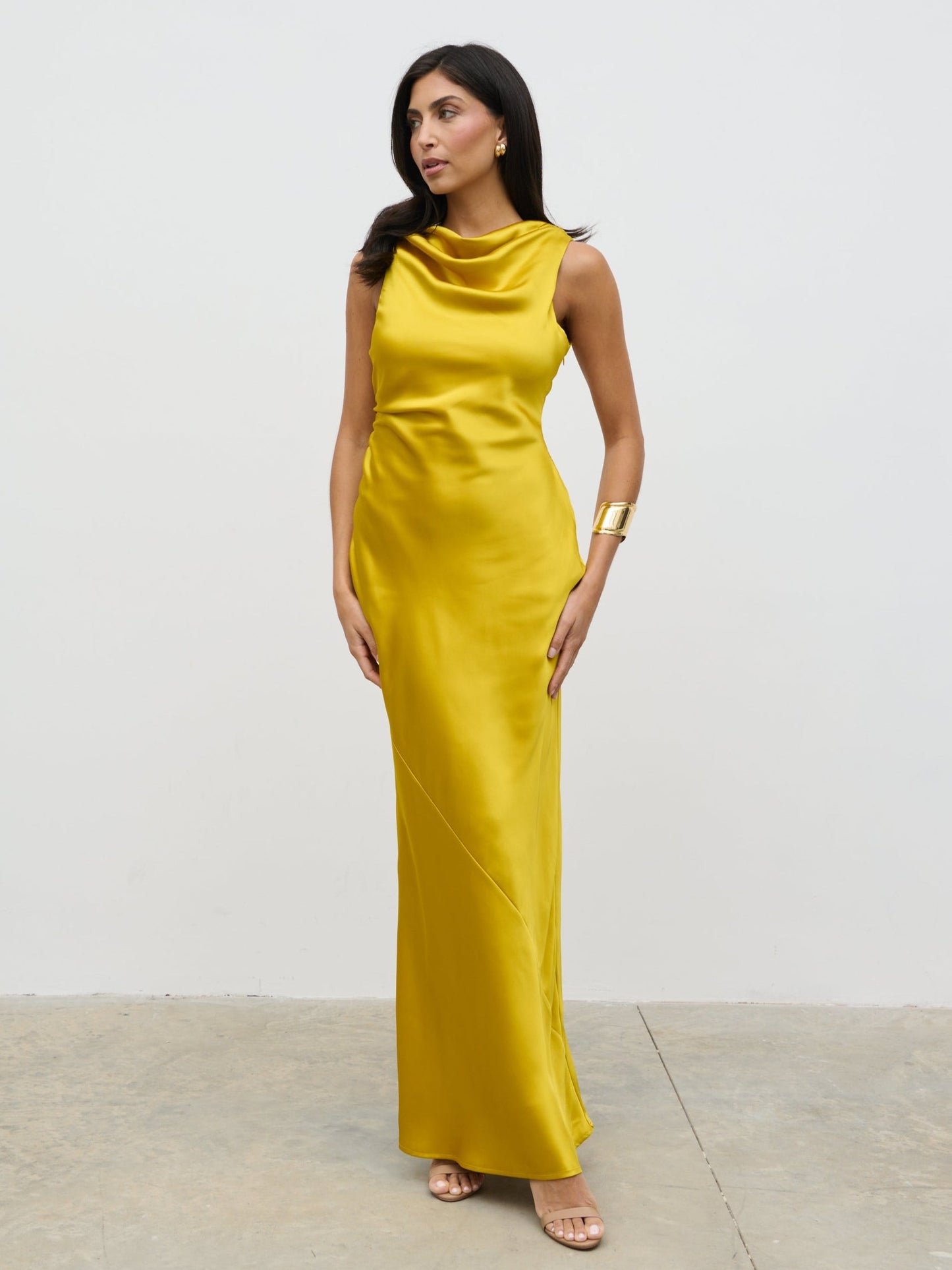 Everlee Cowl Maxi Dress - Saffron
