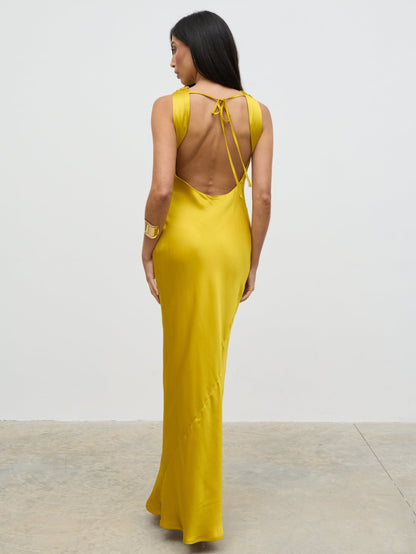 Everlee Cowl Maxi Dress - Saffron