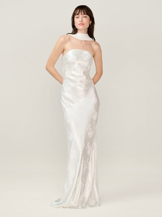 Faith Jacquard Dress in Ivory