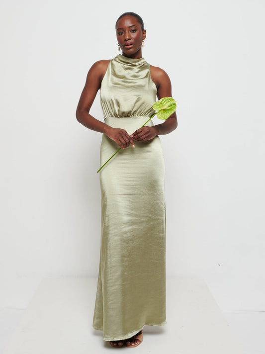 Farrah Maxi Bridesmaid Dress - Matte Olive