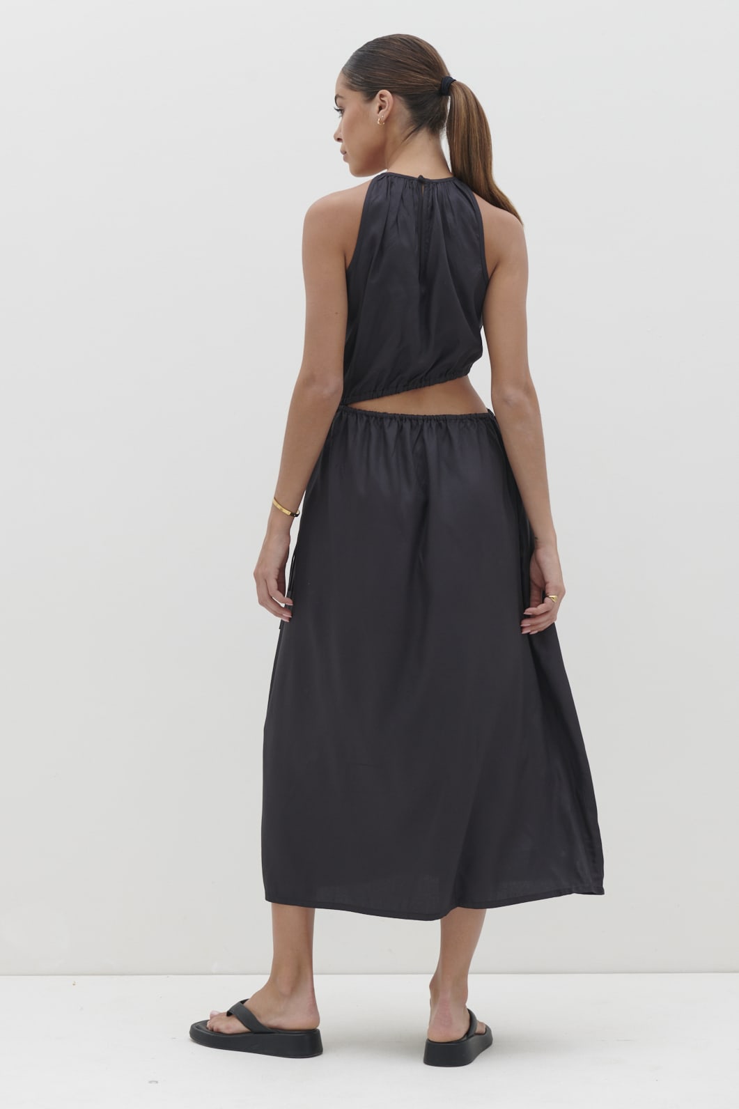 Fleur Cut Out Midaxi - Black
