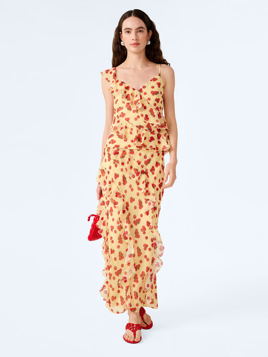 Darline Skirt in Tomato Print