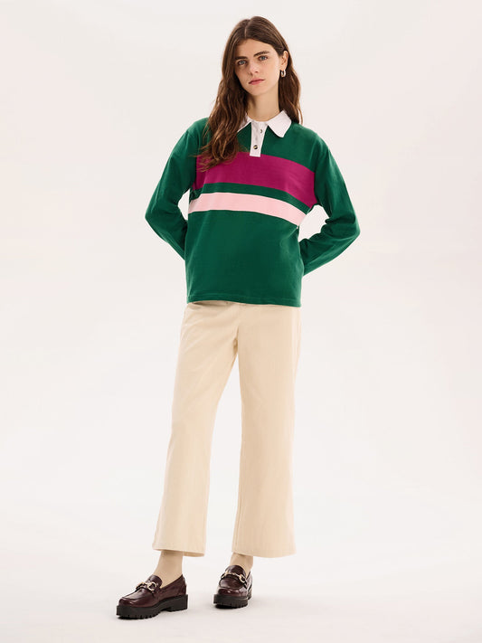 Hugo Rugby Shirt in Green and Pink