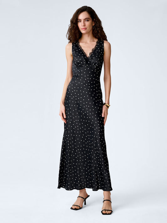 Jennifer Dress in Black Polka Dot
