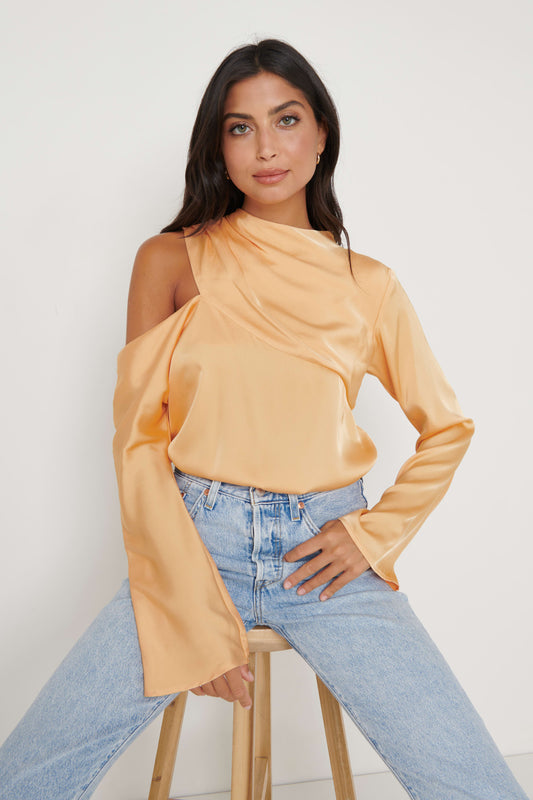 Jett Asymmetric Blouse - Orange