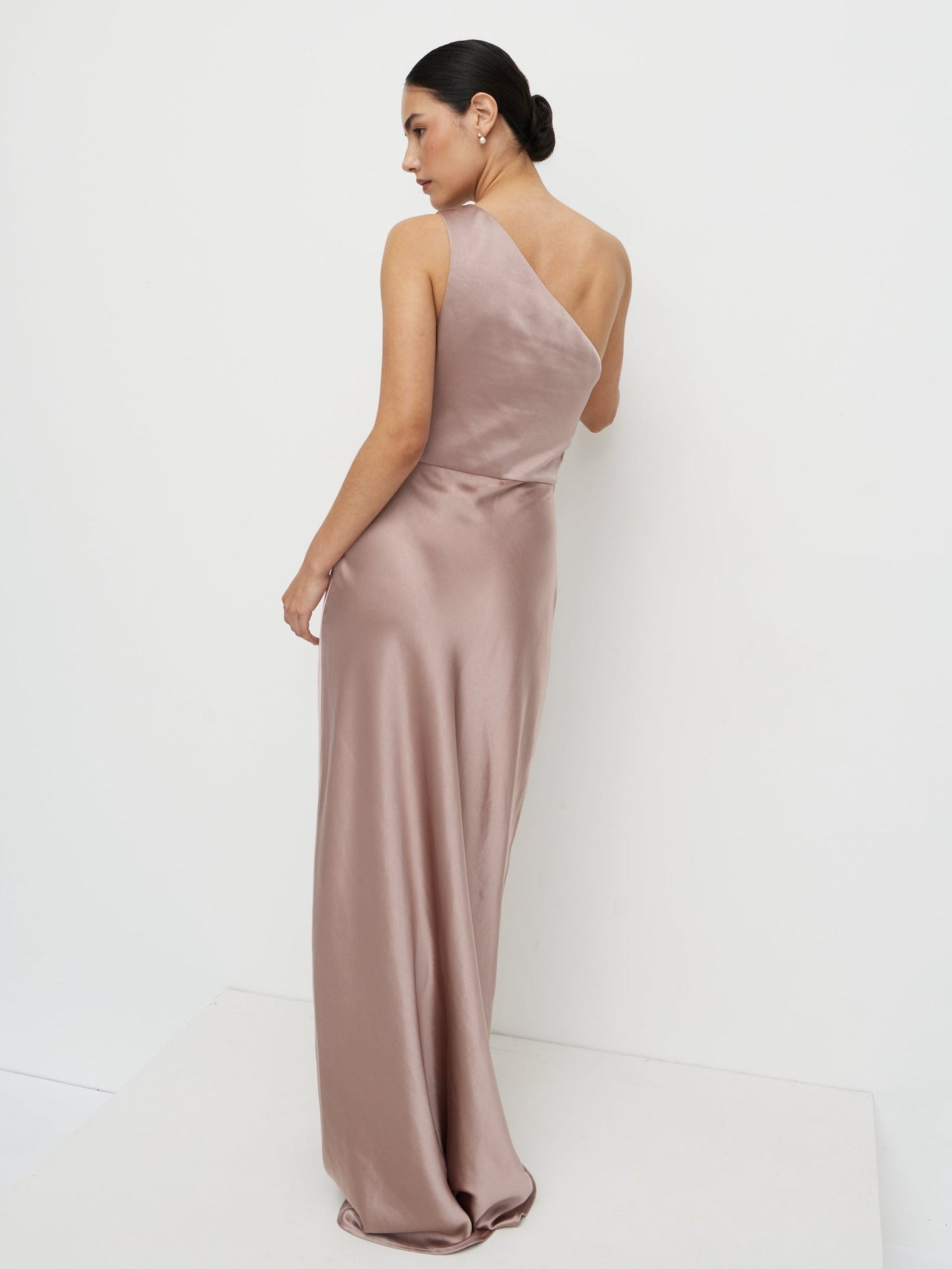 Juliet Ruched Satin Maxi Dress - Amethyst