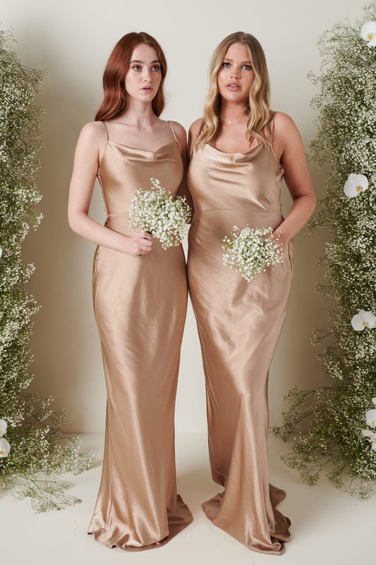 Keisha Maxi Bridesmaid Dress - Matte Mocha