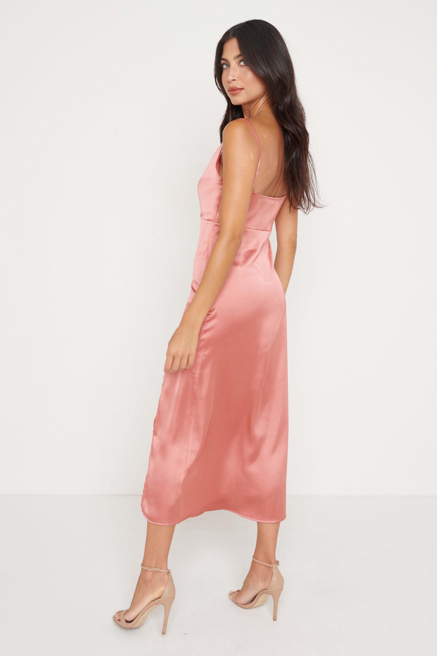 Keisha Asymmetric Midaxi Dress - Brandy