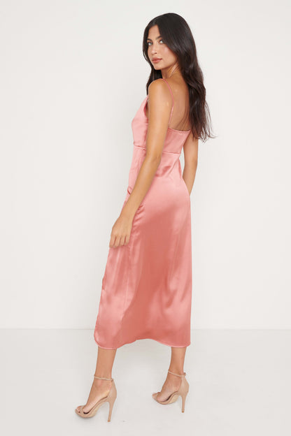 Keisha Asymmetric Midaxi Dress - Brandy